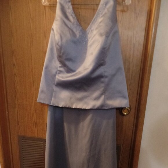 David's Bridal Periwinkle Formal Halter Gown, Size 20 - Picture 1 of 4